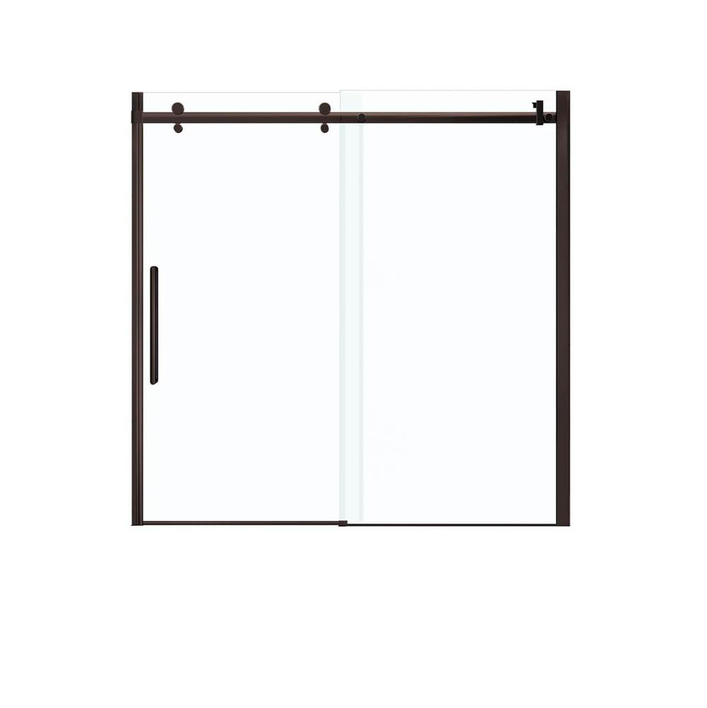 Halo 56.5-59 x 59 in. 8 mm Sliding Tub Door for Alcove Installation with Clear glass in Dark Bronze