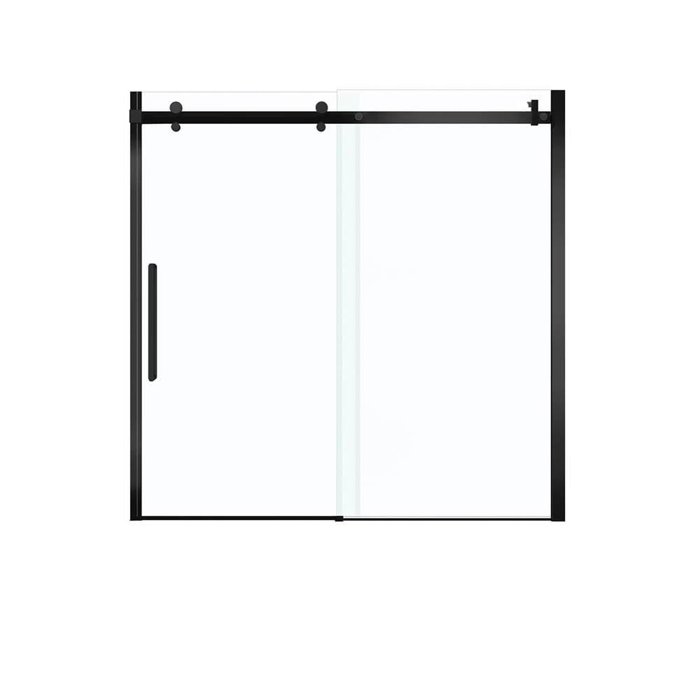 Halo 56.5-59 x 59 in. 8 mm Sliding Tub Door for Alcove Installation with Clear glass in Matte Black