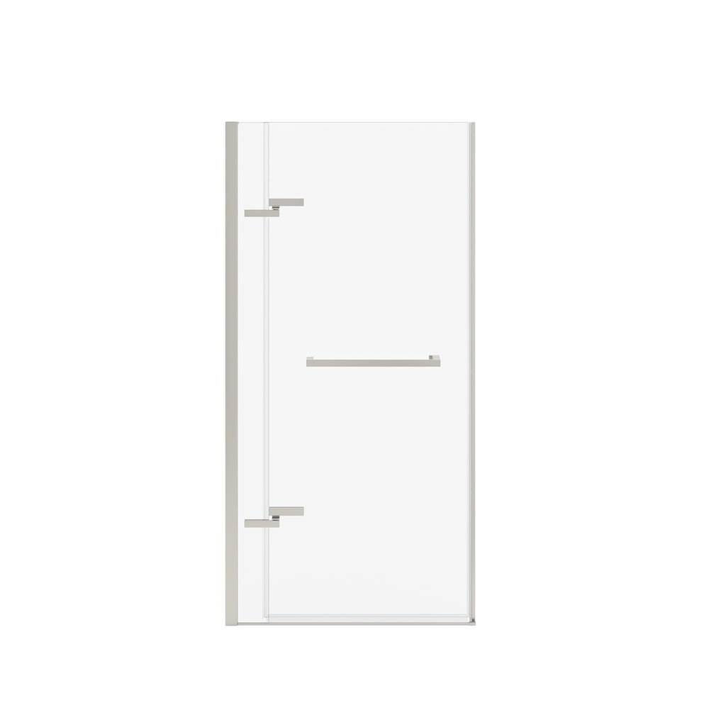 Reveal Sleek 71 32 1/2-35 1/2 x 71 1/2 in. 8mm Pivot Shower Door for Alcove Installation with Clear glass in Brushed Nickel
