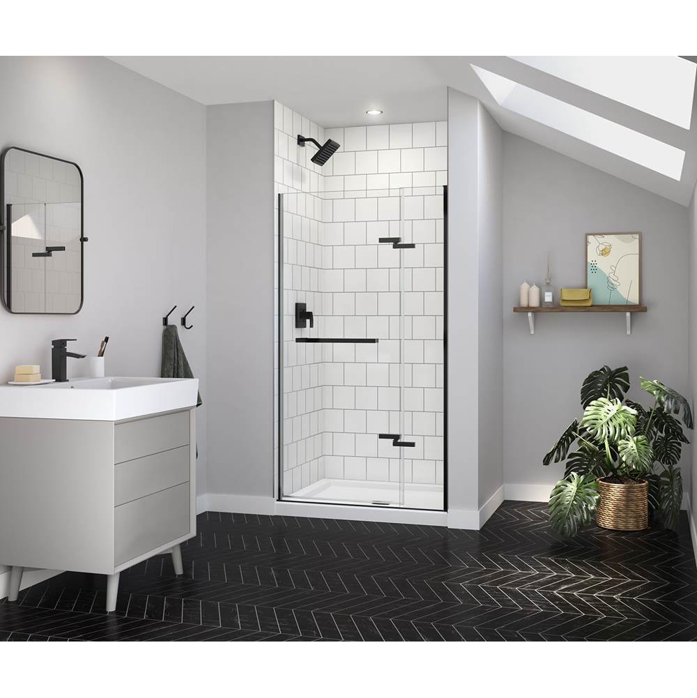 Maax - Reveal Sleek 71 38-41 x 71 1/2 in. 8mm Pivot Shower Door for Alcove Installation with Clear glass in Matte Black