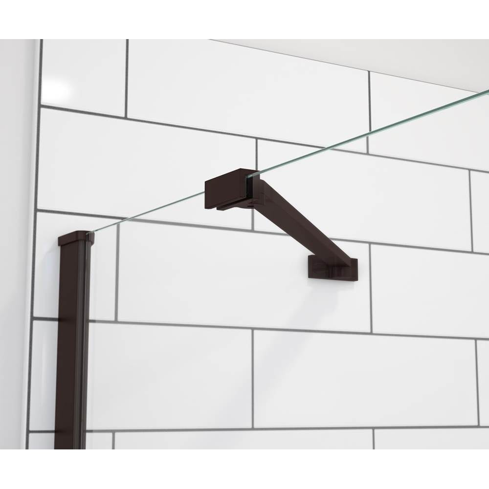Reveal Sleek 71 41 1/2-44 1/2 x 71 1/2 in. 8 mm Pivot Shower Door for Alcove Installation with Clear glass in Dark Bronze