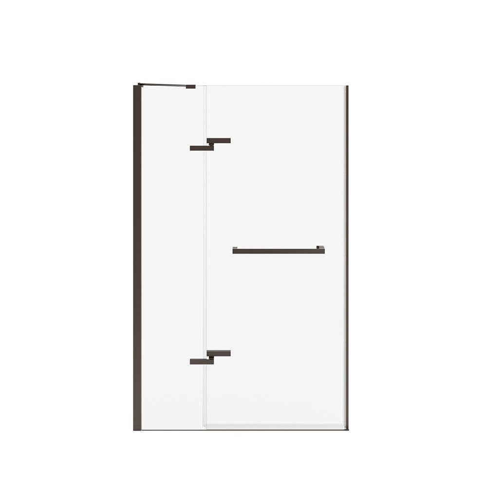 Reveal Sleek 71 41 1/2-44 1/2 x 71 1/2 in. 8 mm Pivot Shower Door for Alcove Installation with Clear glass in Dark Bronze
