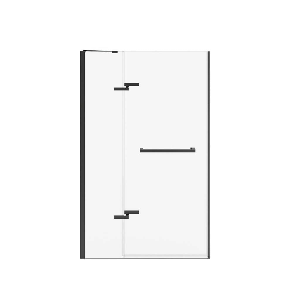 Reveal Sleek 71 41 1/2-44 1/2 x 71 1/2 in. 8mm Pivot Shower Door for Alcove Installation with Clear glass in Matte Black