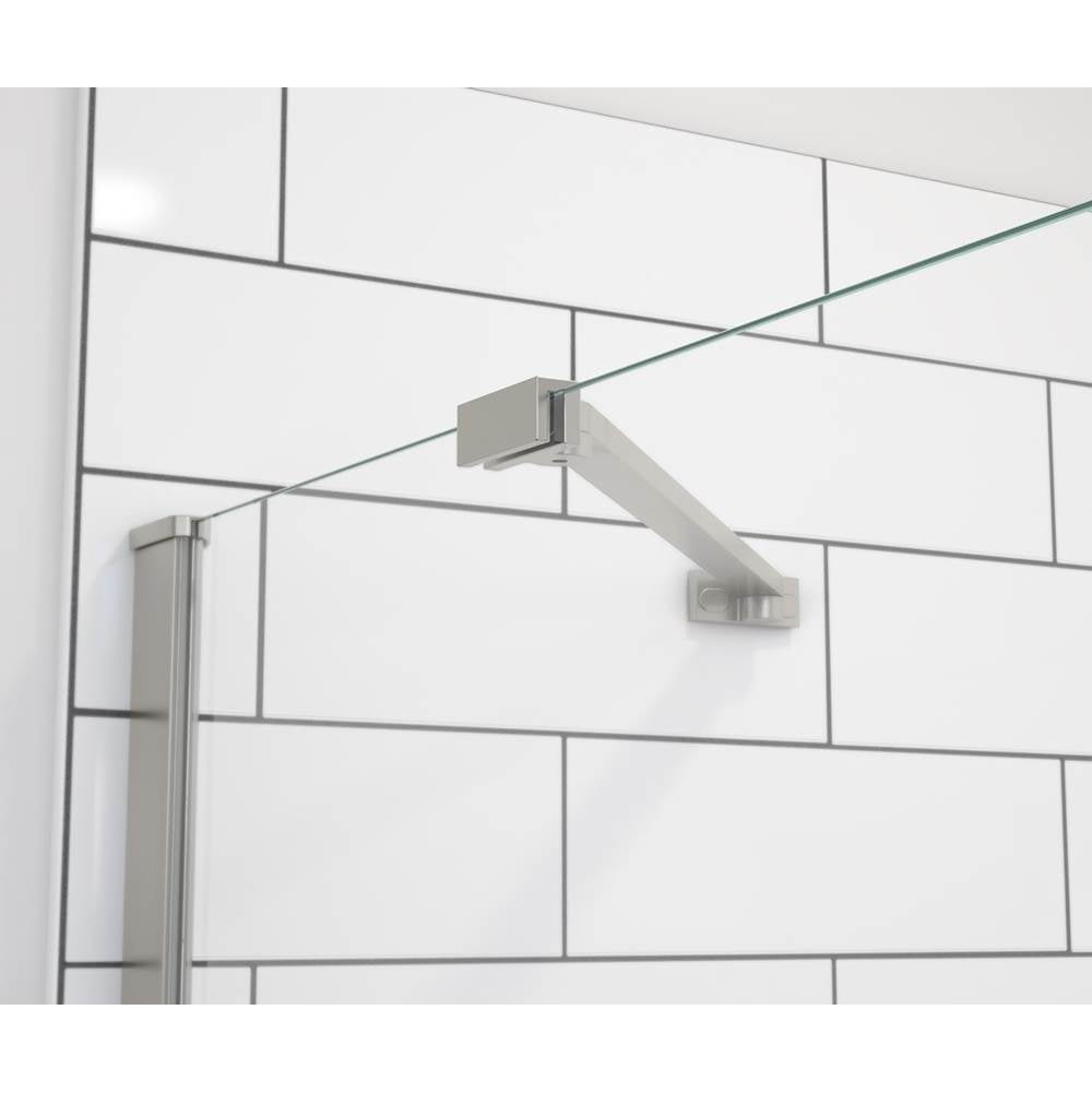 Reveal Sleek 71 44-47 x 71 1/2 in. 8mm Pivot Shower Door for Alcove Installation with Clear glass in Brushed Nickel