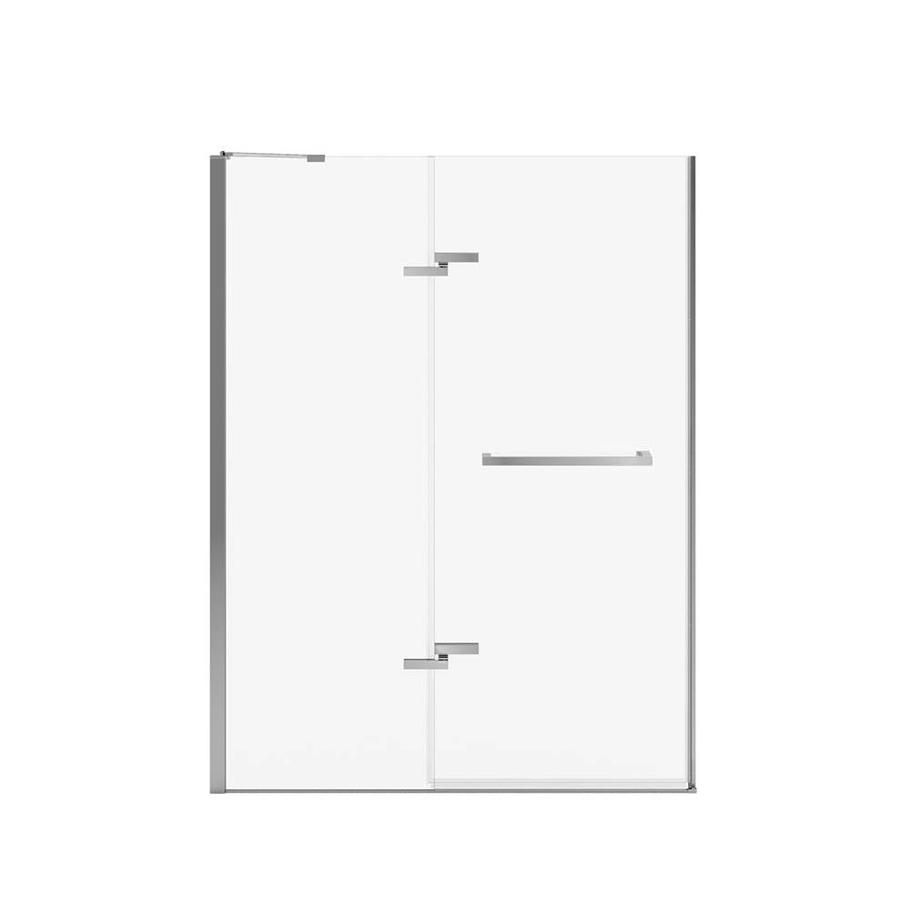 Reveal Sleek 71 51 1/2-54 1/2 x 71 1/2 in. 8mm Pivot Shower Door for Alcove Installation with Clear glass in Chrome