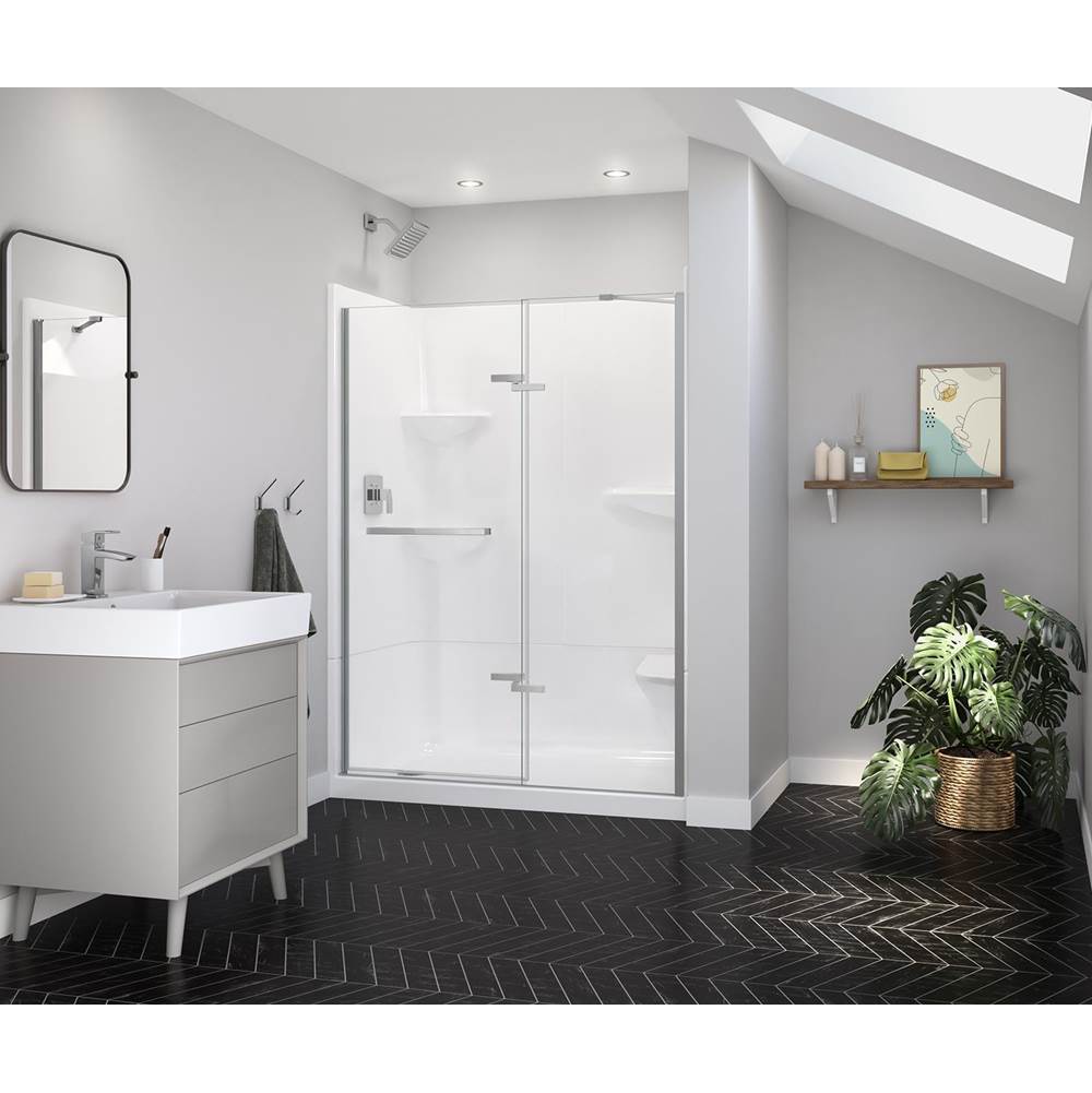 Maax - Reveal Sleek 71 51 1/2-54 1/2 x 71 1/2 in. 8mm Pivot Shower Door for Alcove Installation with Clear glass in Chrome