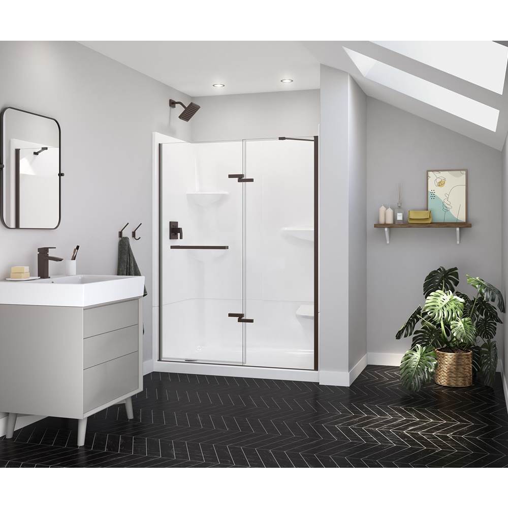 Maax - Reveal Sleek 71 51 1/2-54 1/2 x 71 1/2 in. 8 mm Pivot Shower Door for Alcove Installation with Clear glass in Dark Bronze