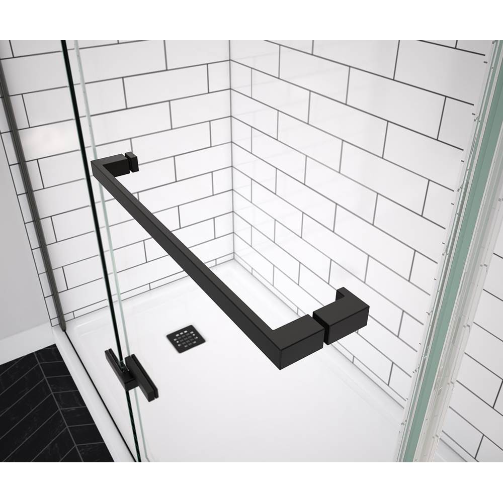 Reveal Sleek 71 56-59 x 71 1/2 in. 8mm Pivot Shower Door for Alcove Installation with Clear glass in Matte Black
