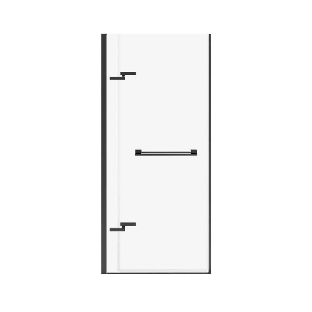 Capella 78 32.5-35.5 x 78 in. 8 mm Pivot Shower Door for Alcove Installation with GlassShield glass in Matte Black