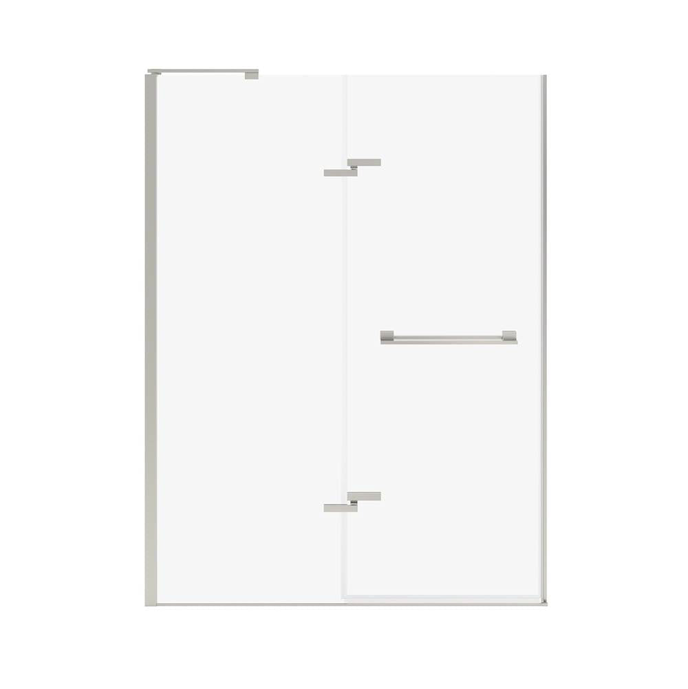 Capella 78 56-59 x 78 in. 8 mm Pivot Shower Door for Alcove Installation with GlassShield glass in Brushed Nickel