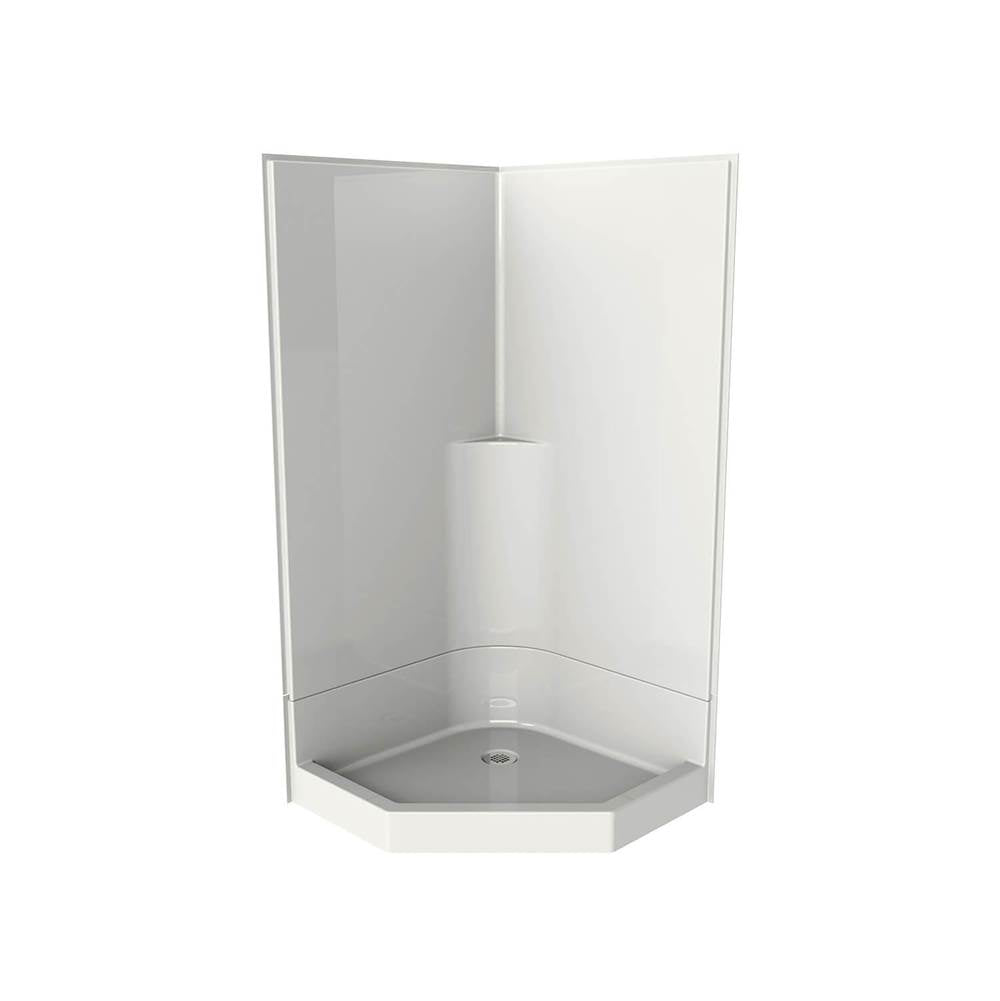 SECCSS36 38 x 38 AcrylX Corner Center Drain Two-Piece Shower in White