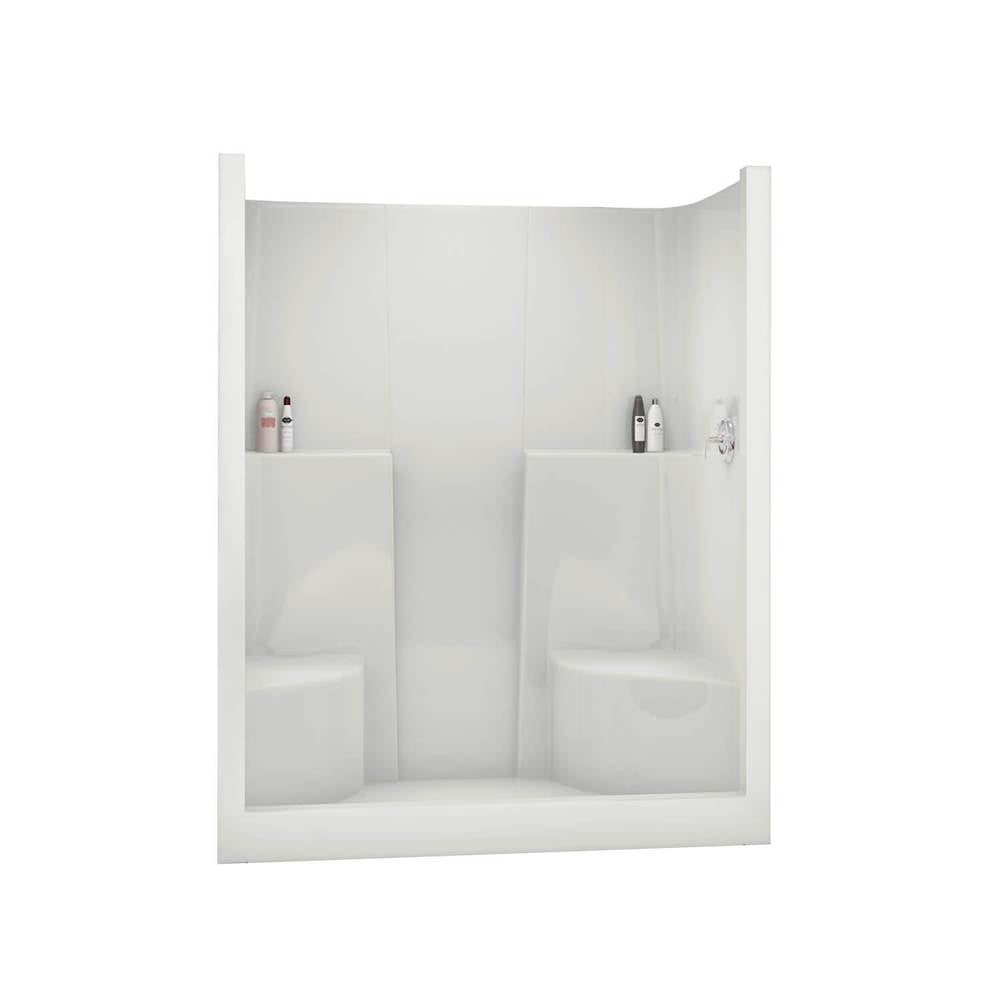 SS3660 AcrylX Alcove Center Drain One-Piece Shower in White