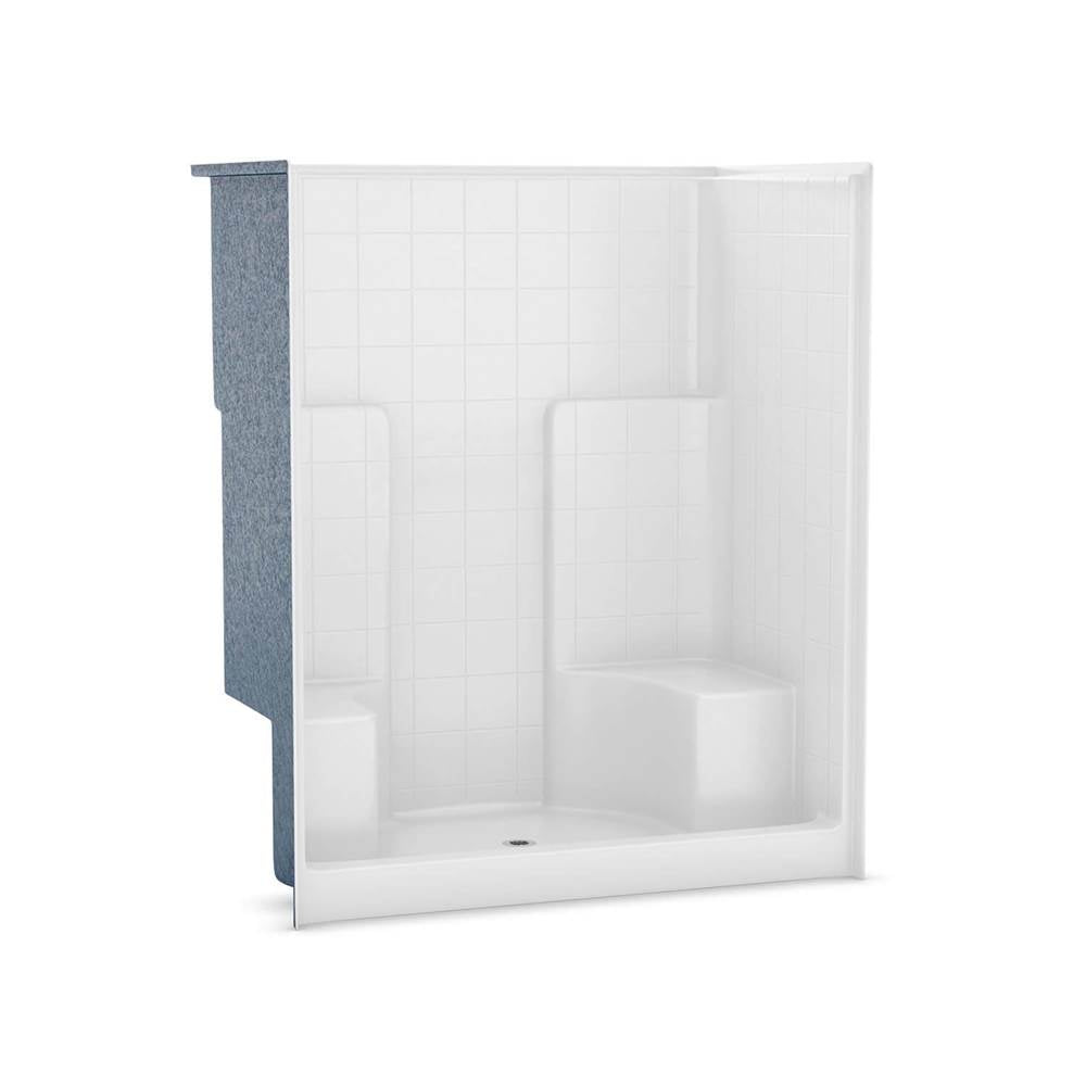 SST3660 AcrylX Alcove Center Drain One-Piece Shower in White