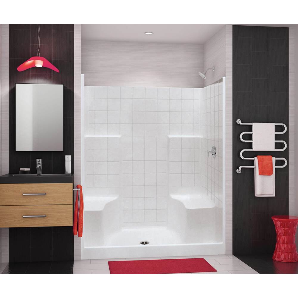 Maax - SST3660 AcrylX Alcove Center Drain One-Piece Shower in White - White