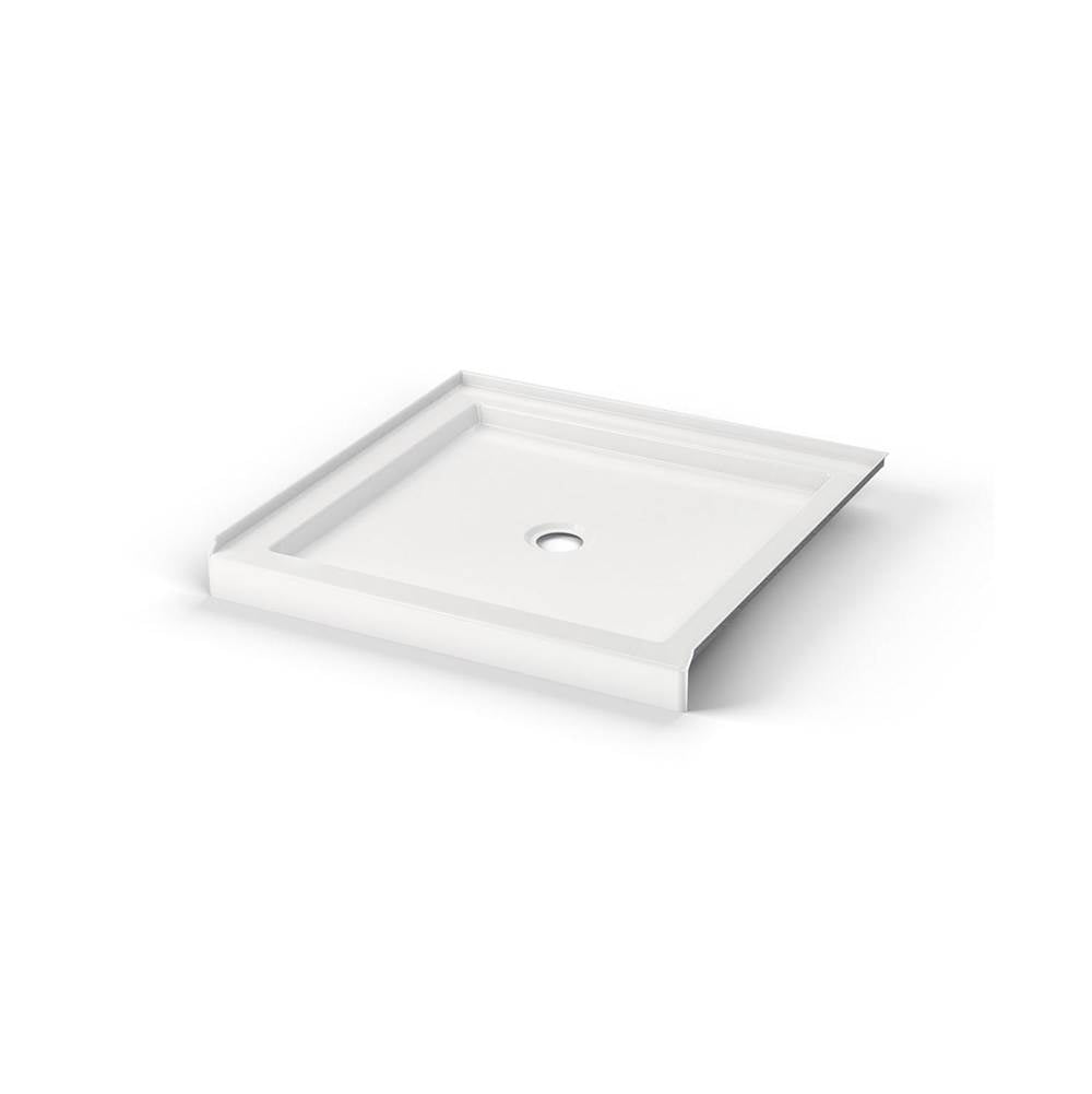 B3Round 3636 Acrylic Alcove Shower Base in White with Center Drain