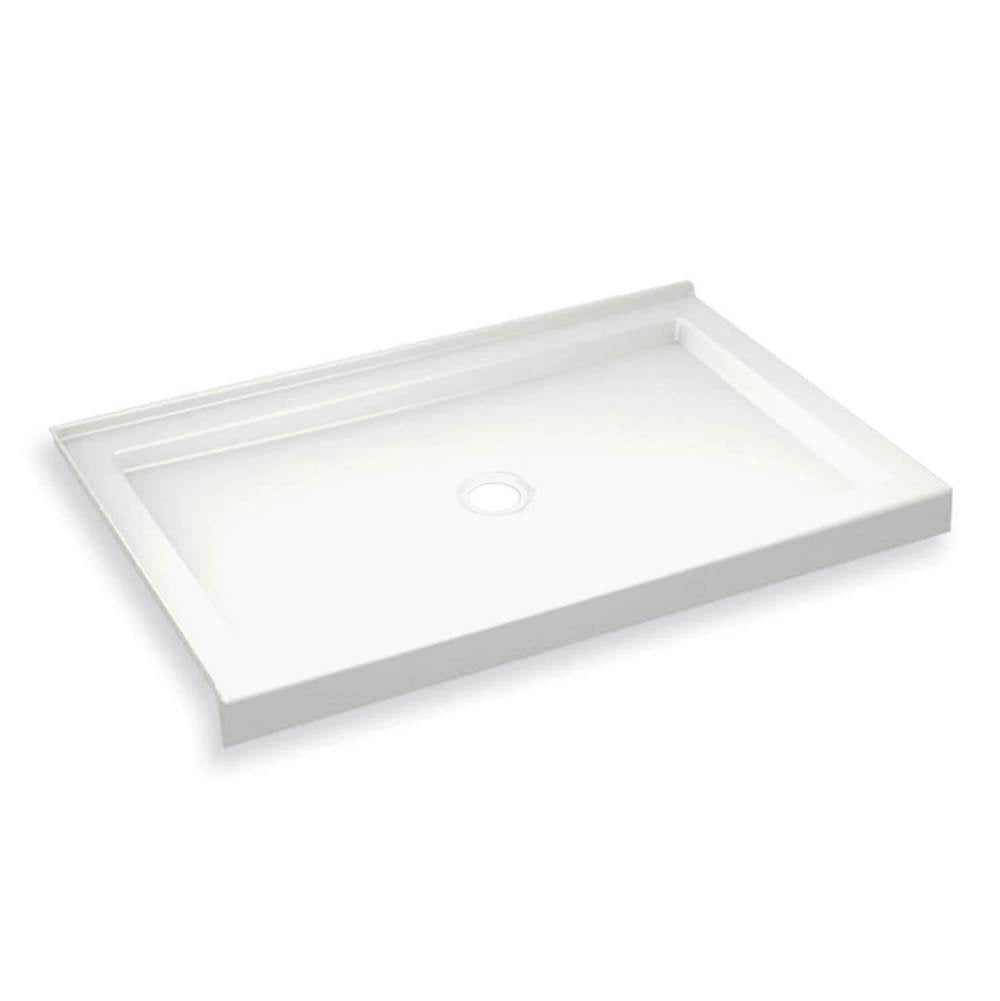 B3Round 4836 Acrylic Corner Left Shower Base in White with Center Drain