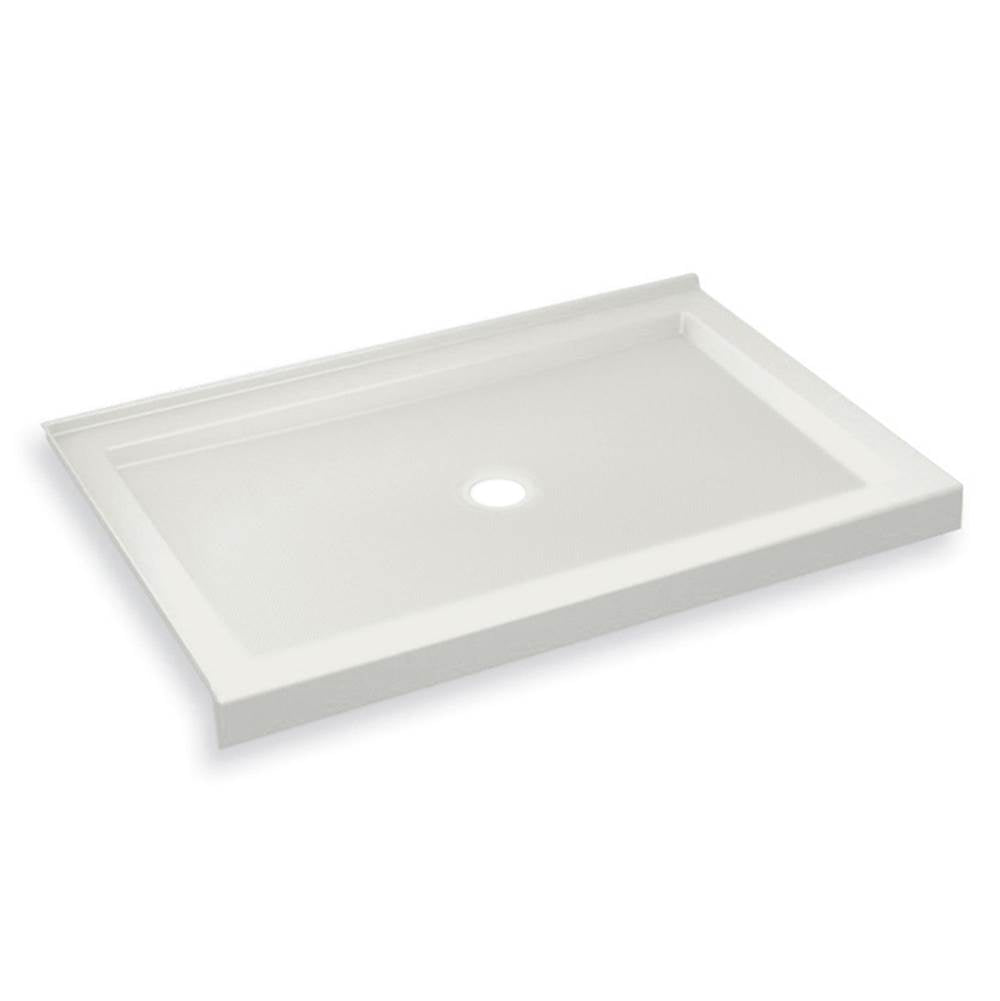 B3Round 4836 Acrylic Corner Left Shower Base in White with Anti-slip Bottom with Center Drain