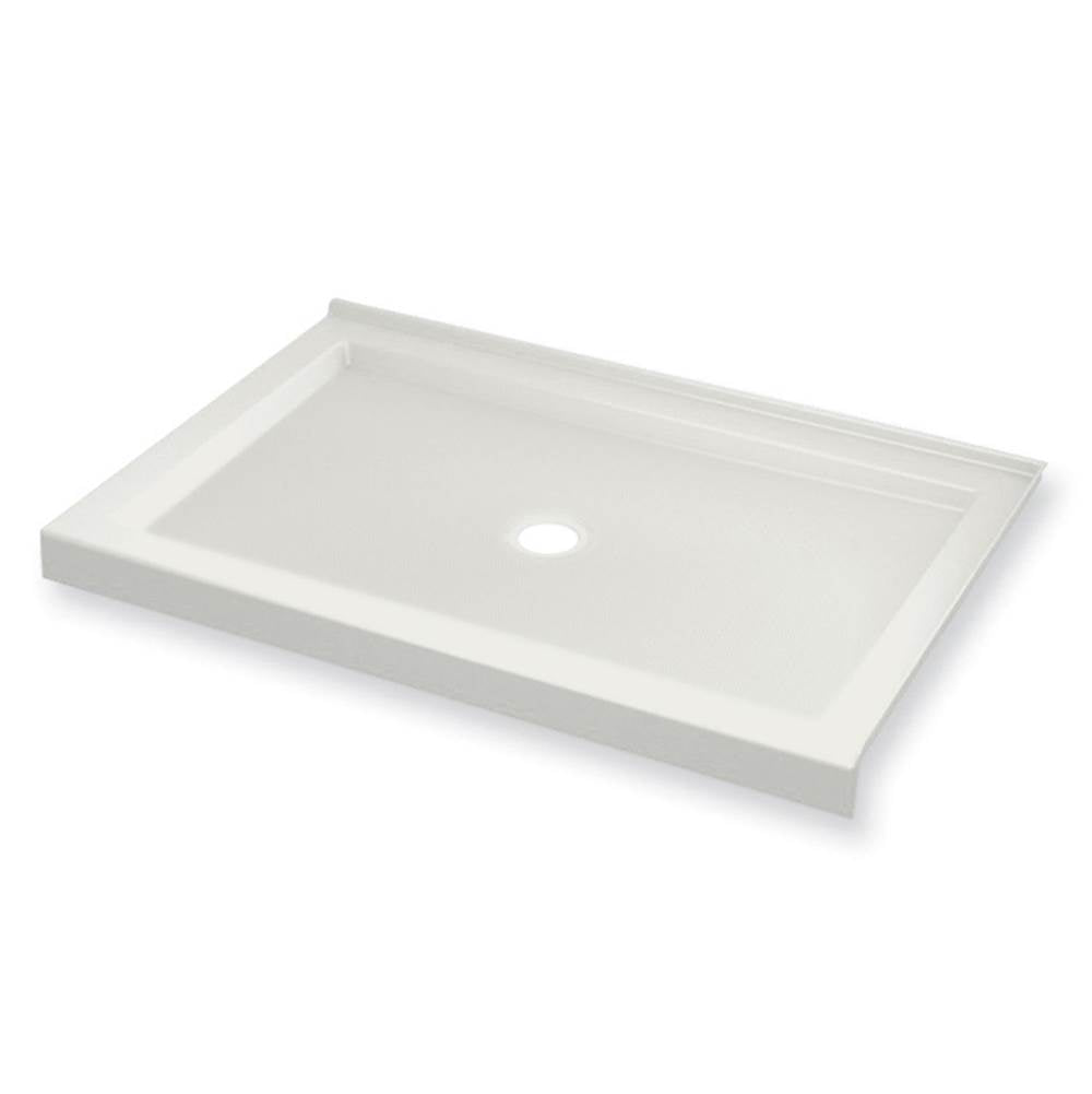 B3Round 4836 Acrylic Corner Right Shower Base in White with Anti-slip Bottom with Center Drain