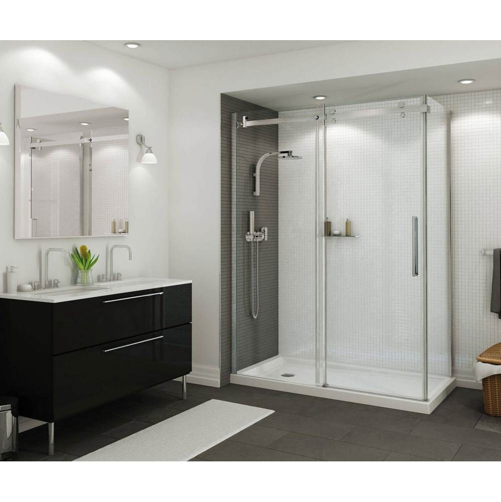 Maax - B3Round 6032 Acrylic Corner Left Shower Base in White with Anti-slip Bottom with Left-Hand Drain - White