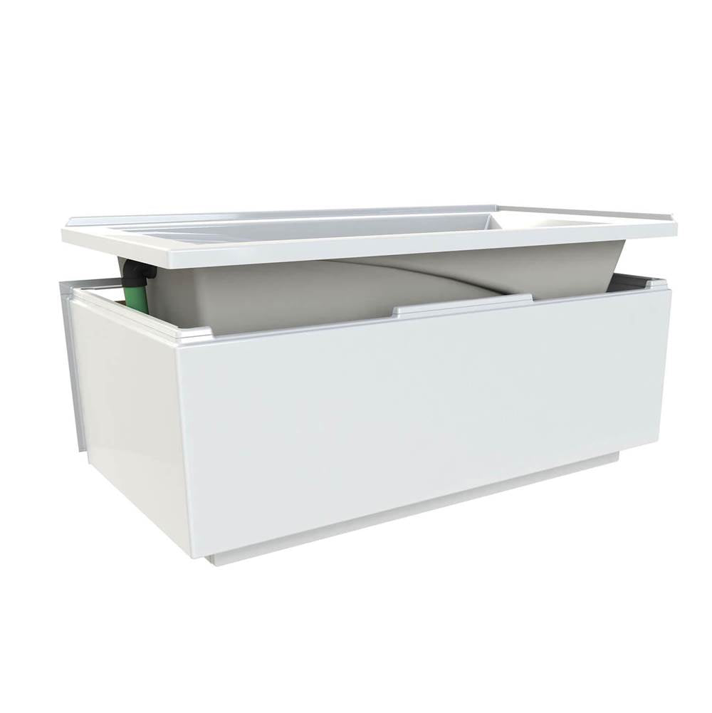 ModulR 6032 (With Armrests) Acrylic Wall Mounted Left-Hand Drain Bathtub in White