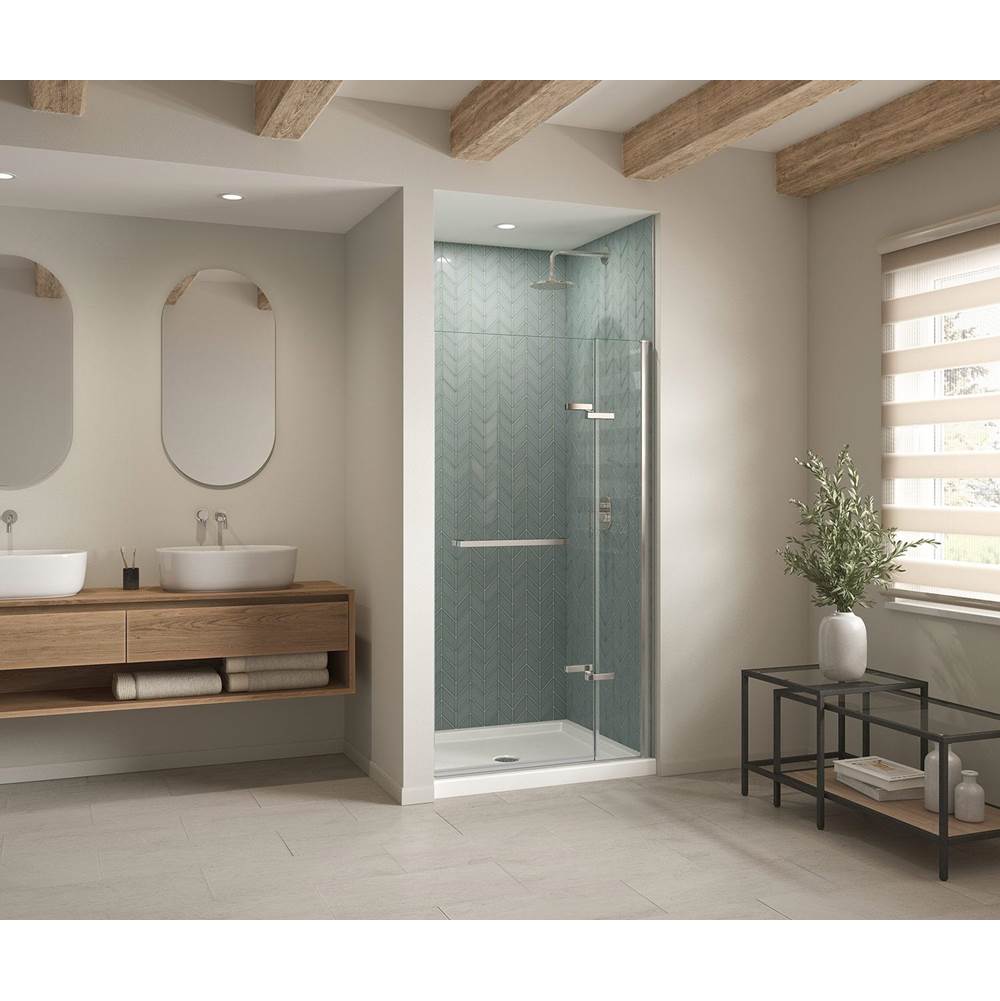 Maax - B3Round 4236 Acrylic Alcove Shower Base in White with Anti-slip Bottom with Center Drain - White