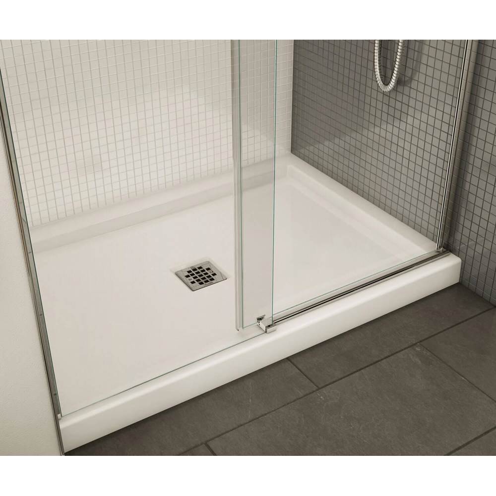 B3Square 4834 Acrylic Alcove Shower Base in White with Center Drain