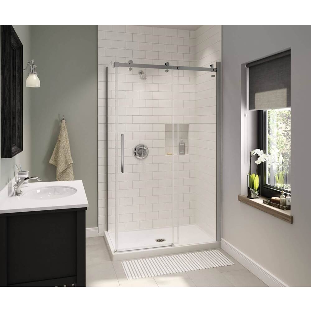 Maax - B3X 4836 Acrylic Corner Right Shower Base with Anti-slip Bottom with Center Drain in White - White