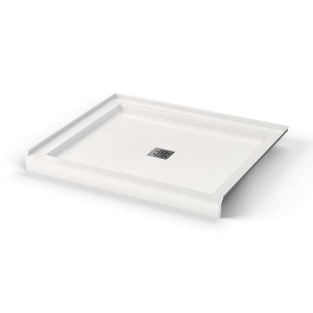 B3Square 4236 Acrylic Alcove Shower Base in White with Center Drain