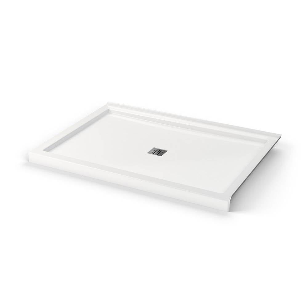 B3Square 6042 Acrylic Corner Right Shower Base in White with Center Drain