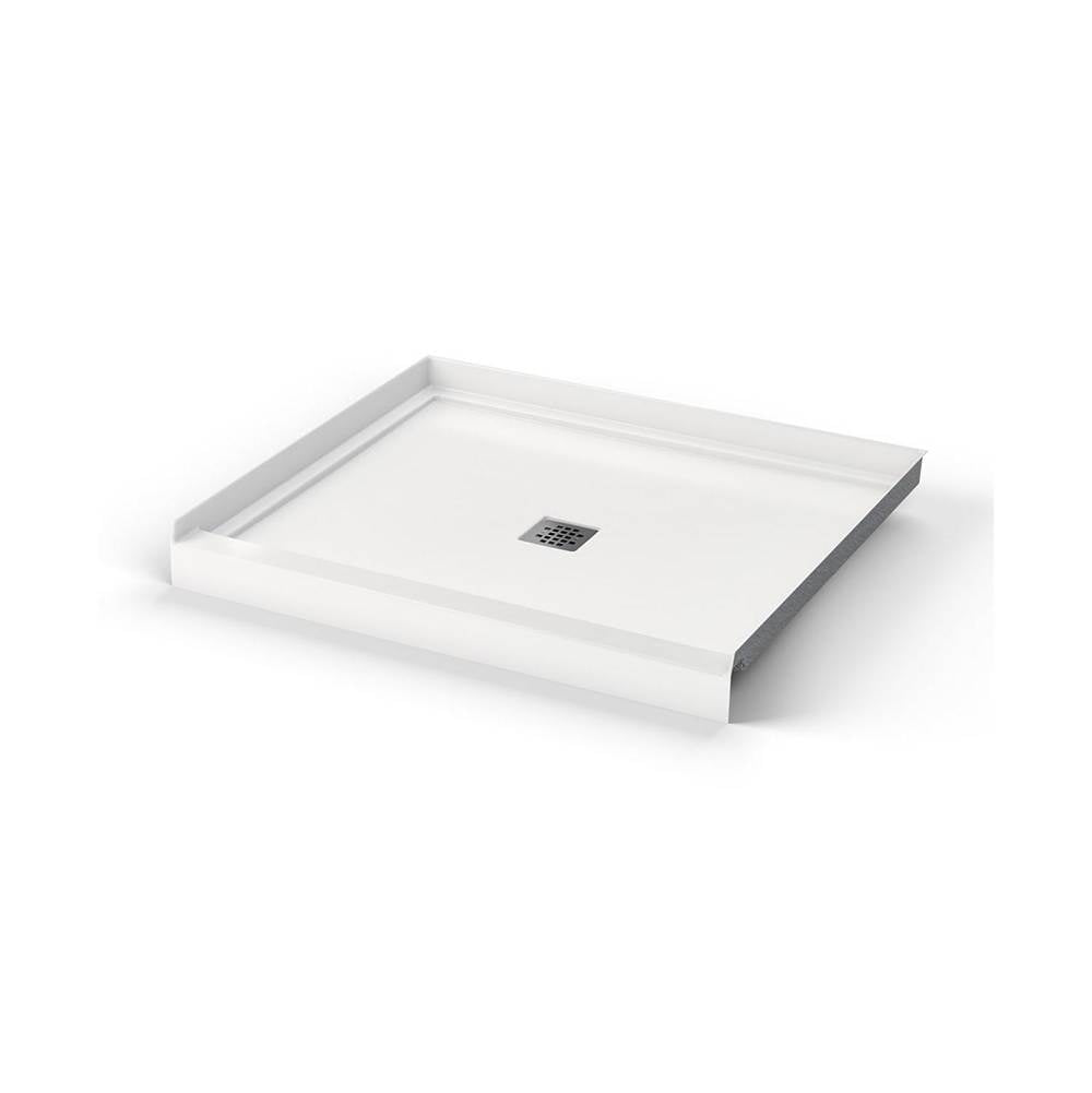 B3X 4236 Acrylic Alcove Shower Base with Center Drain in White