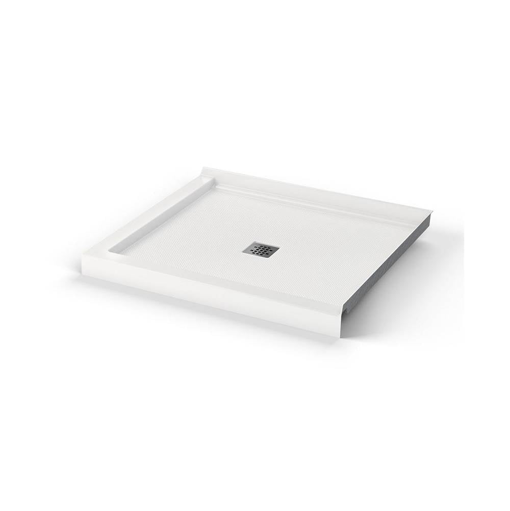 B3X 4236 Acrylic Corner Right Shower Base with Anti-slip Bottom with Center Drain in White