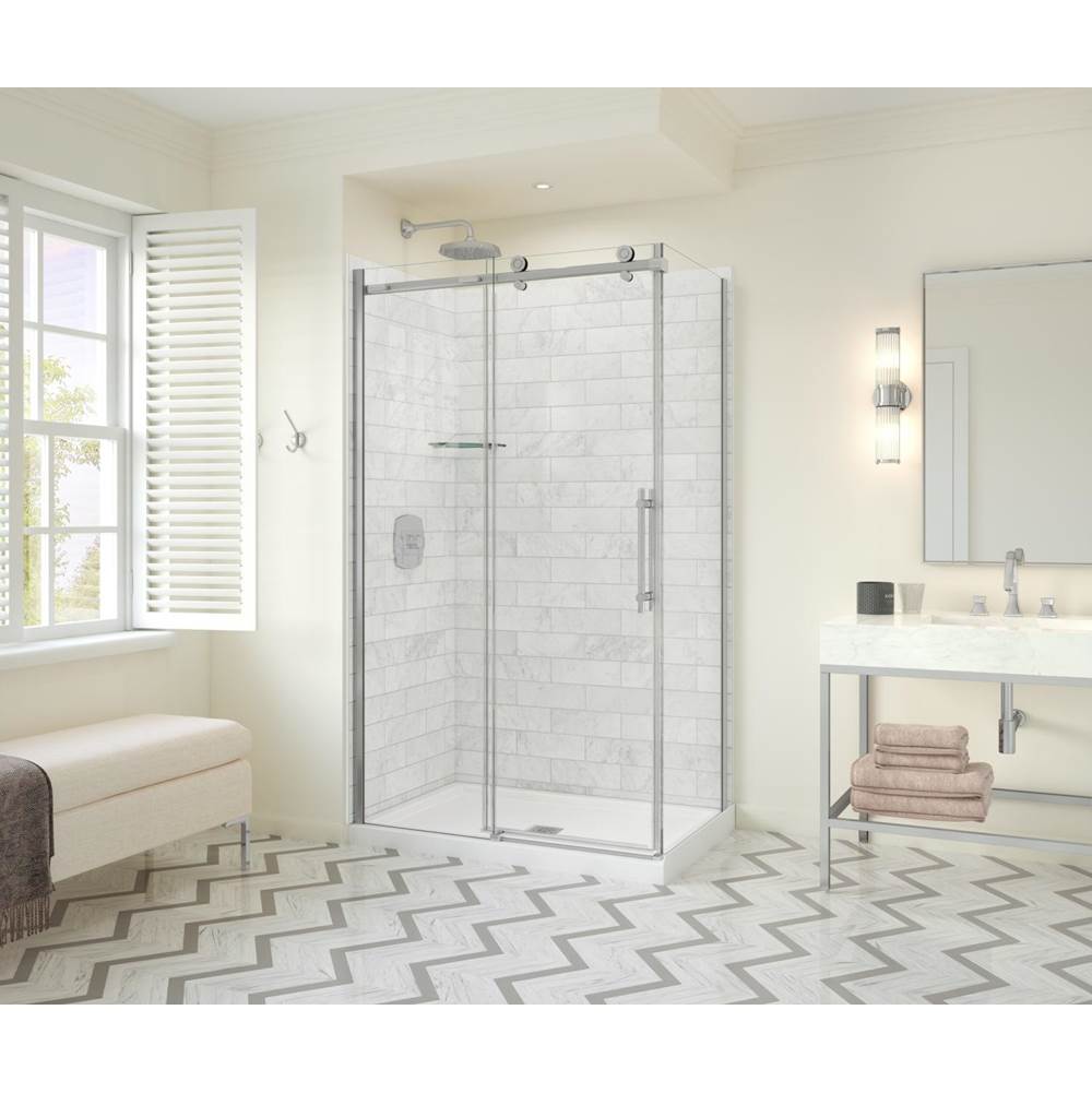 Maax - Odyssey SC 48'' x 32'' x 78'' 8mm Sliding Shower Door for Corner Installation with Clear glass in Chrome