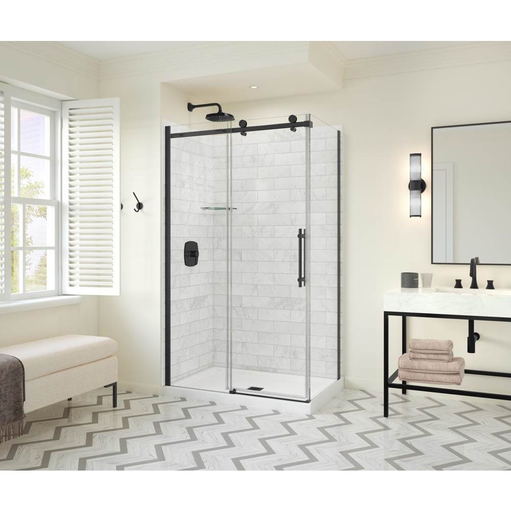Maax - Odyssey SC 48'' x 32'' x 78'' 8mm Sliding Shower Door for Corner Installation with Clear glass in Matte Black