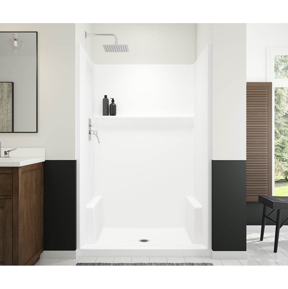 Icon SH4834 AcrylXE Alcove Center Drain One-piece Shower in White