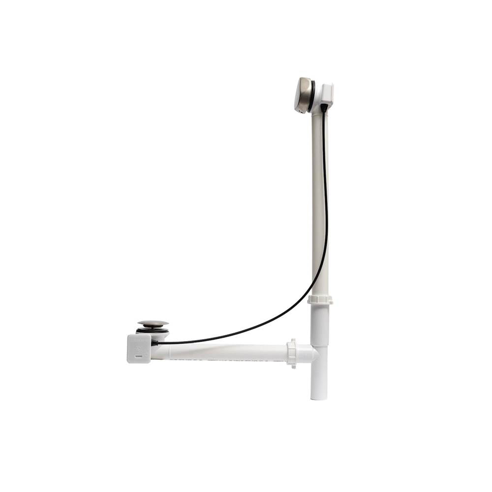 Maax - Rotary Turn Cable-Operated Waste and Overflow, 33'' Cable, Complete Kit in Brushed Nickel - Brushed Nickel
