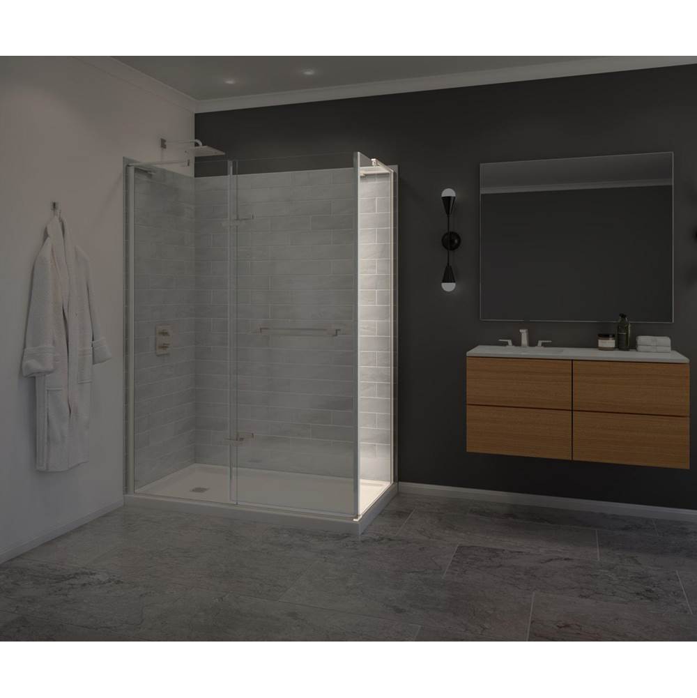 Capella 78 Screen and Return Panel for 36 in. Base with GlassShield glass in Brushed Nickel