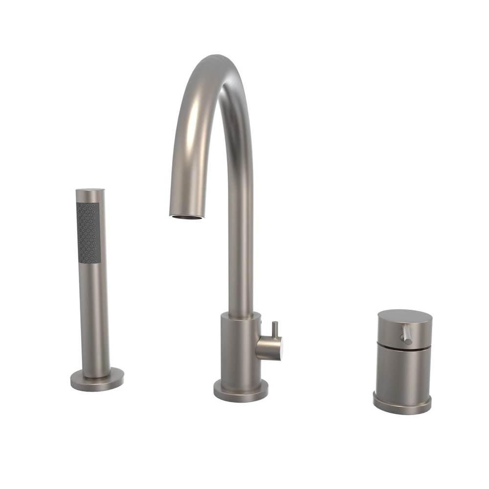 Maax - Keros Deckmounted Tub Faucet with Handshower in Brushed Nickel - Brushed Nickel