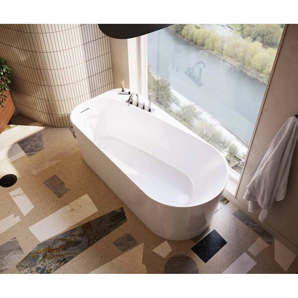Kuja 6732 Acrylic Freestanding End Drain Bathtub in White