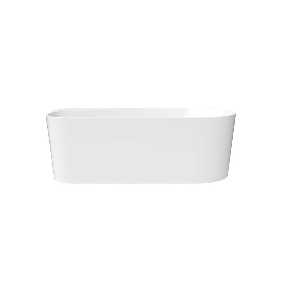 Kuja 6732 Acrylic Freestanding End Drain Bathtub in White