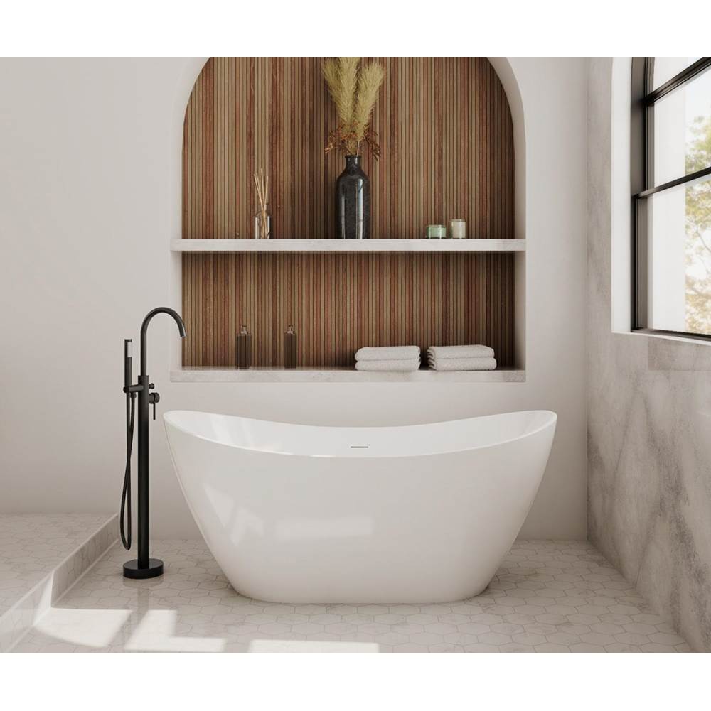 Linosa Freestanding Tub Faucet with Handshower in Black