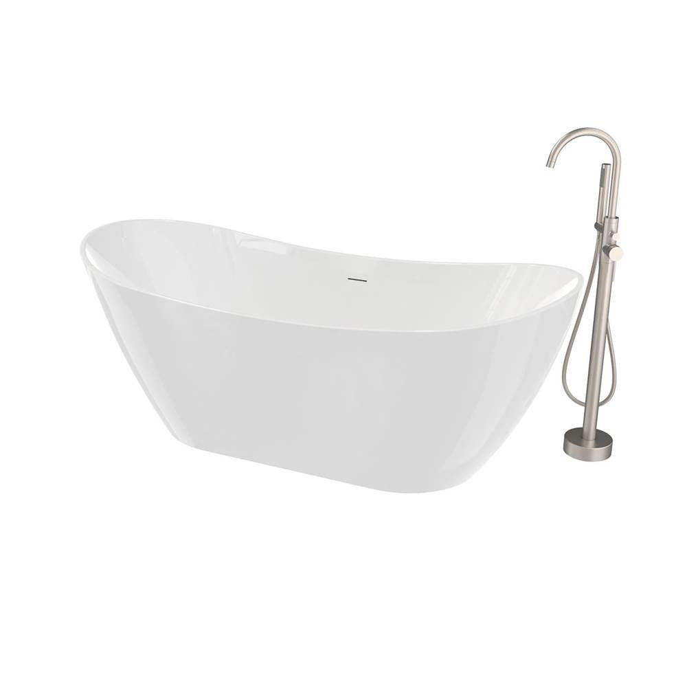 Linosa Freestanding Tub Faucet with Handshower in Brushed Nickel