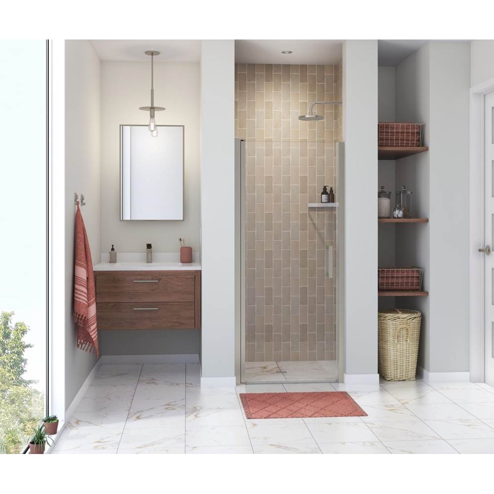 Maax - Manhattan 31-33 x 68 in. 6 mm Pivot Shower Door for Alcove Installation with Clear glass & Square Handle in Brushed Nickel