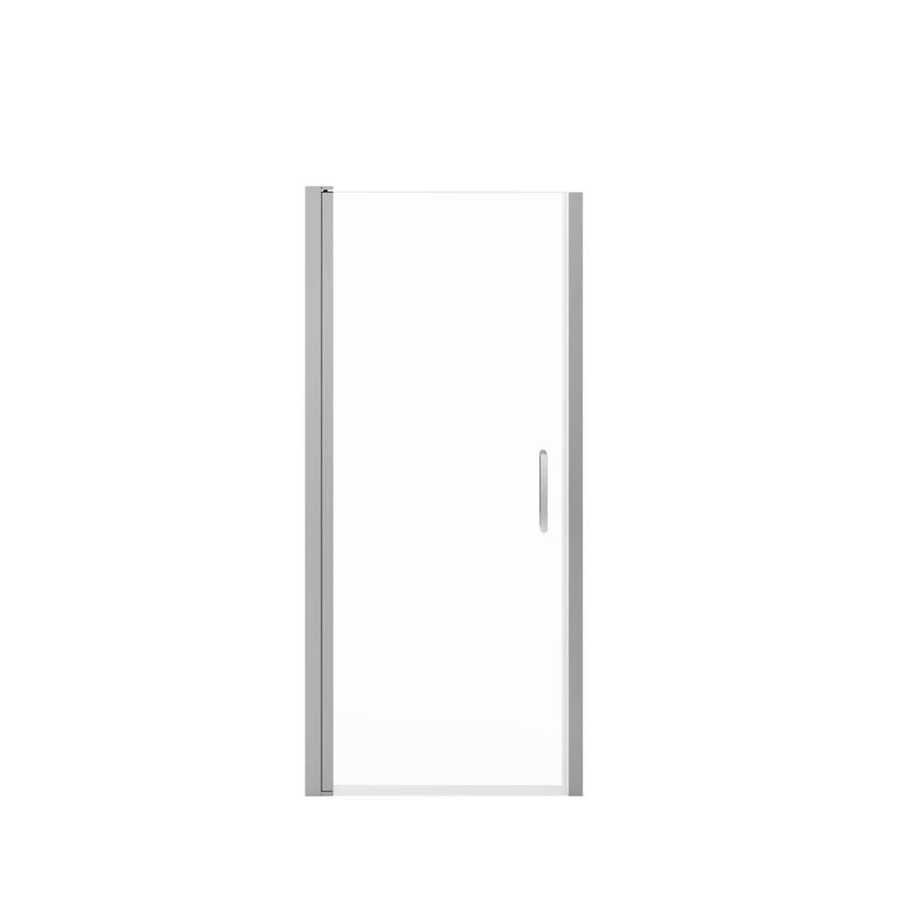 Manhattan 29-31 x 68 in. 6 mm Pivot Shower Door for Alcove Installation with Clear glass & Round Handle in Chrome