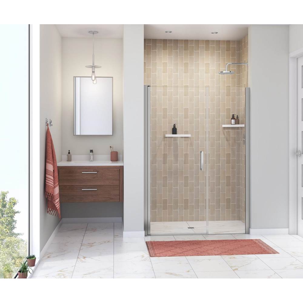 Maax - Manhattan 49-51 x 68 in. 6 mm Pivot Shower Door for Alcove Installation with Clear glass & Round Handle in Chrome