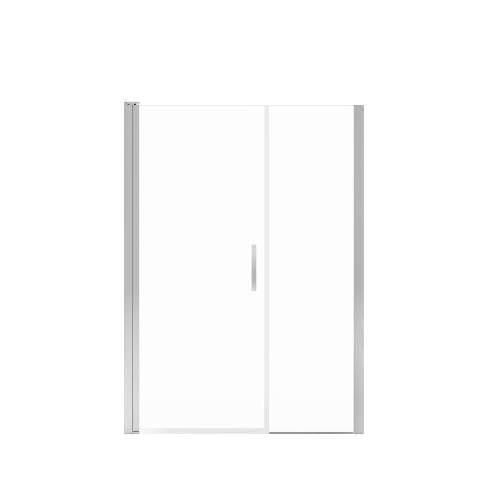 Manhattan 47-49 x 68 in. 6 mm Pivot Shower Door for Alcove Installation with Clear glass & Square Handle in Chrome