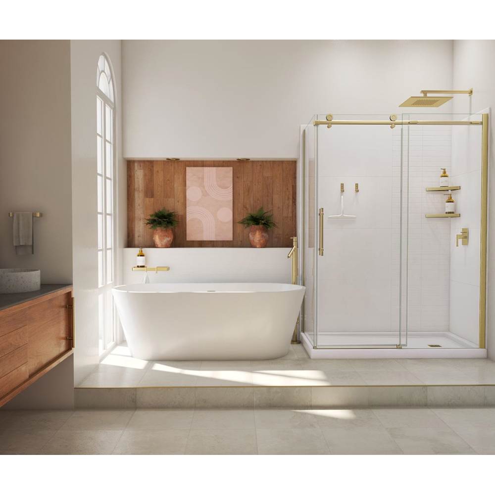 Manhattan Vertical Hand Towel Holder in Brushed Gold