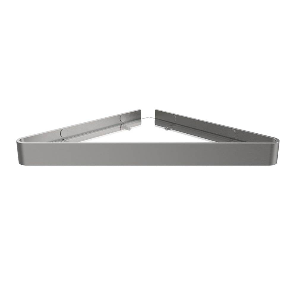 Manhattan Corner Shelf with Glass in Brushed Chrome