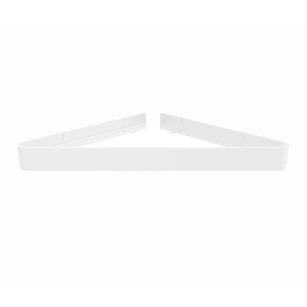 Manhattan Corner Shelf with Glass in Glossy White