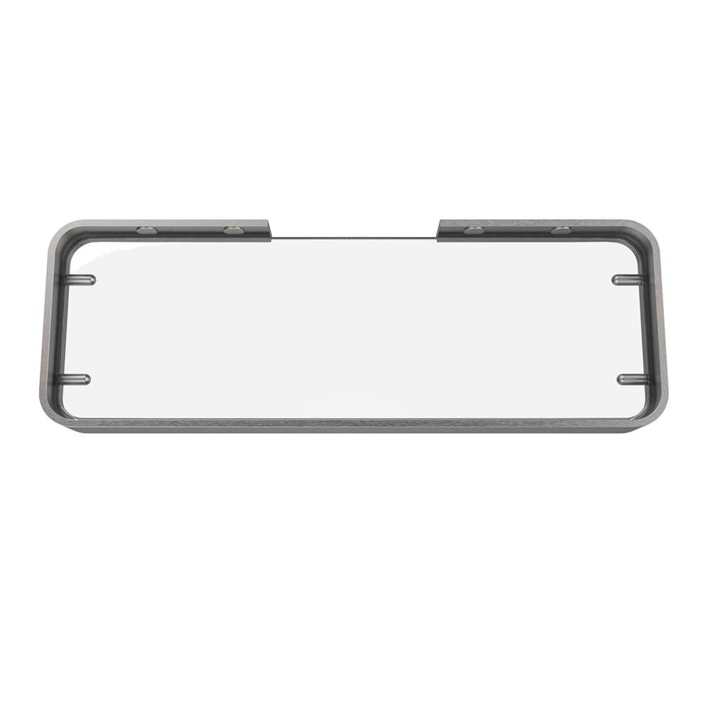Manhattan Rectangular Shelf with Glass in Brushed Chrome