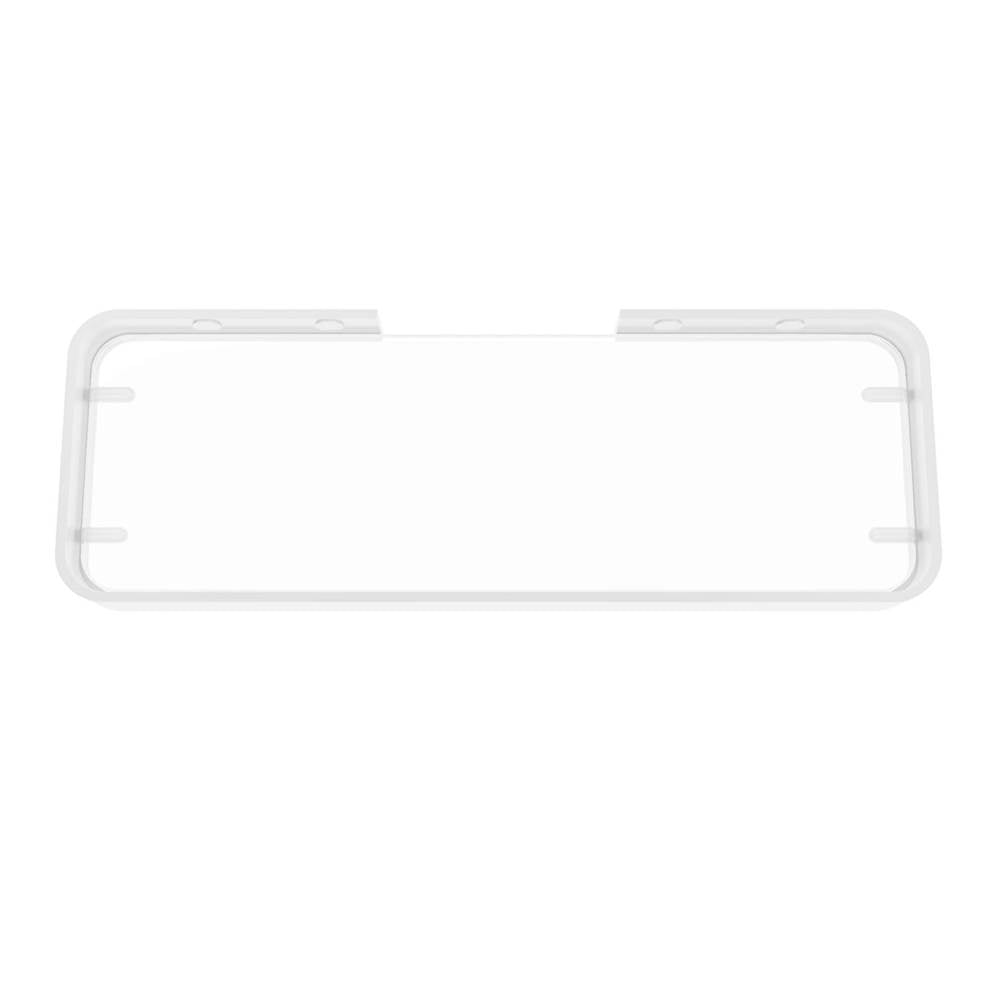 Manhattan Rectangular Shelf with Glass in Glossy White